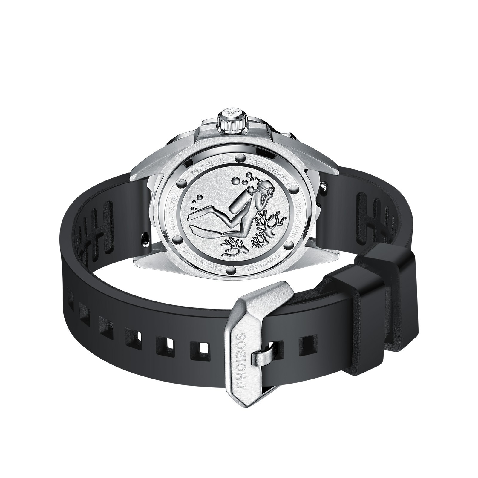 PHOIBOS SEA NYMPH 300M Lady Diver Watch PX021B Blue