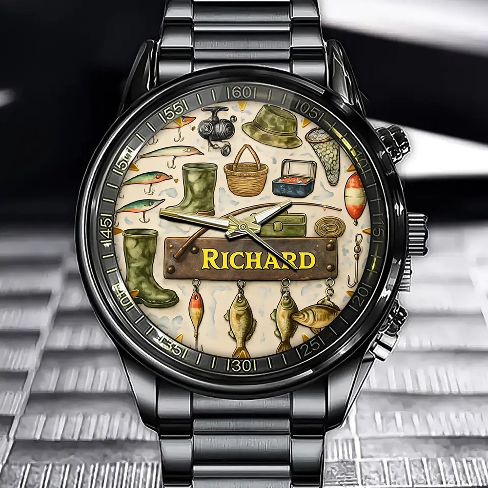 Personalized Fishing Watch Designed, Perfect Gift for Fishing Lovers