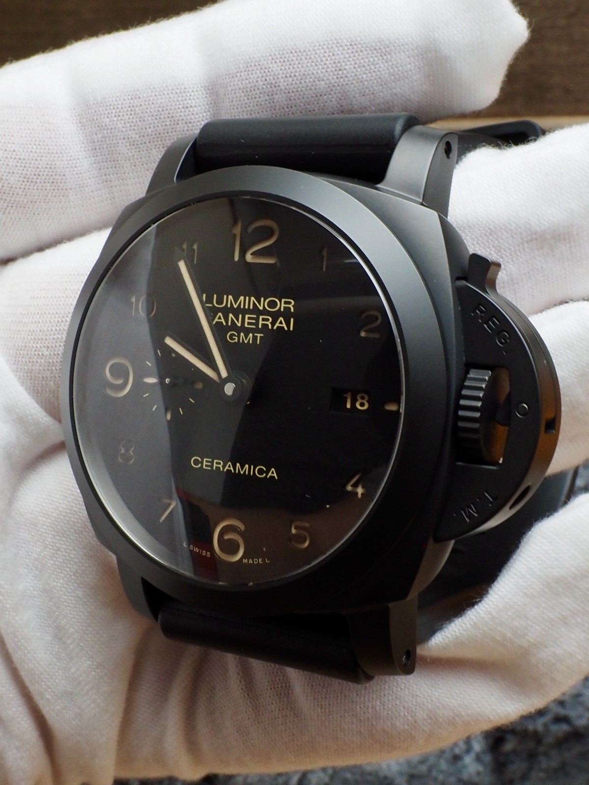 Panerai Luminor 44 Ceramic Ceramica Auto PAM00441 «T» Full Set 2 Straps! CRAZY!