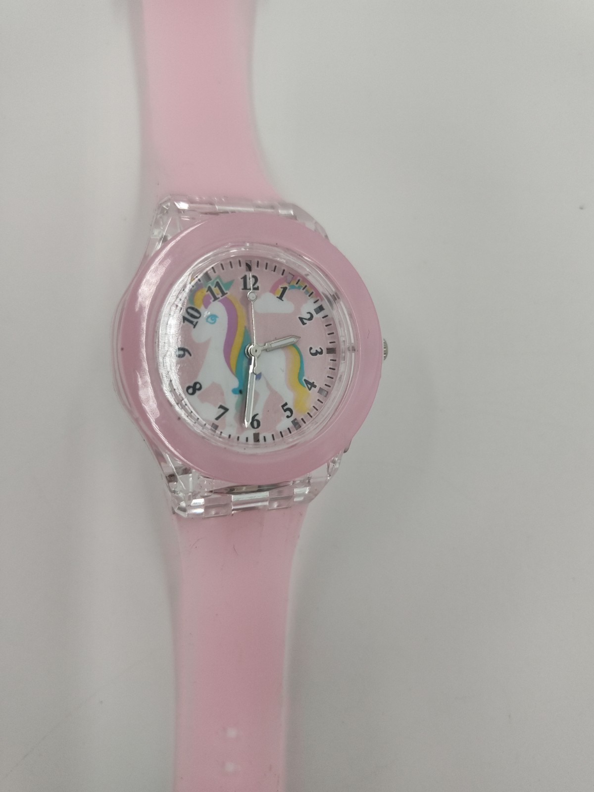 Kids/Silicone Band Watch Quartz Analog Wristwatch Girls Pink Unicorn Dial