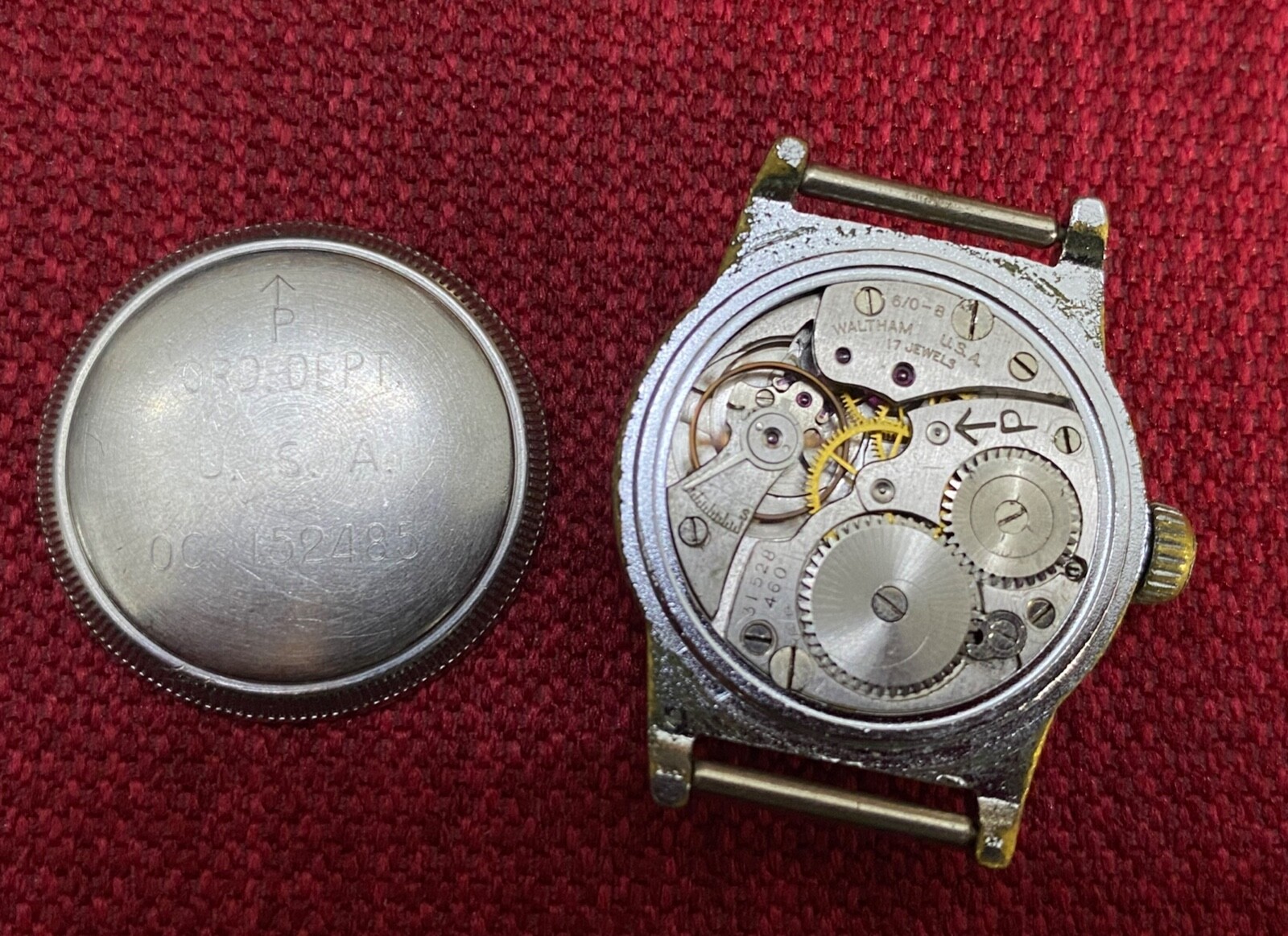 vintage early Waltham PAF US Military Pakistan Double Marking Ord Dept PL SREAD
