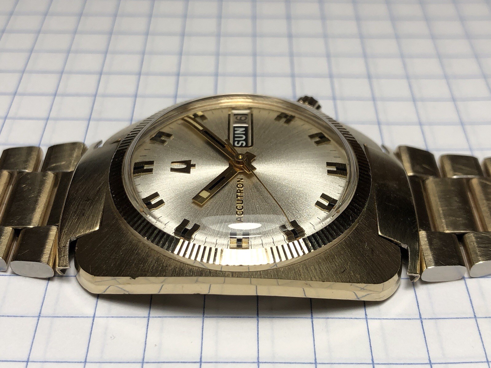 Vintage 1971 Bulova Accutron «AK» Day Date Tuning Fork 2182 Watch w/t Bracelet!