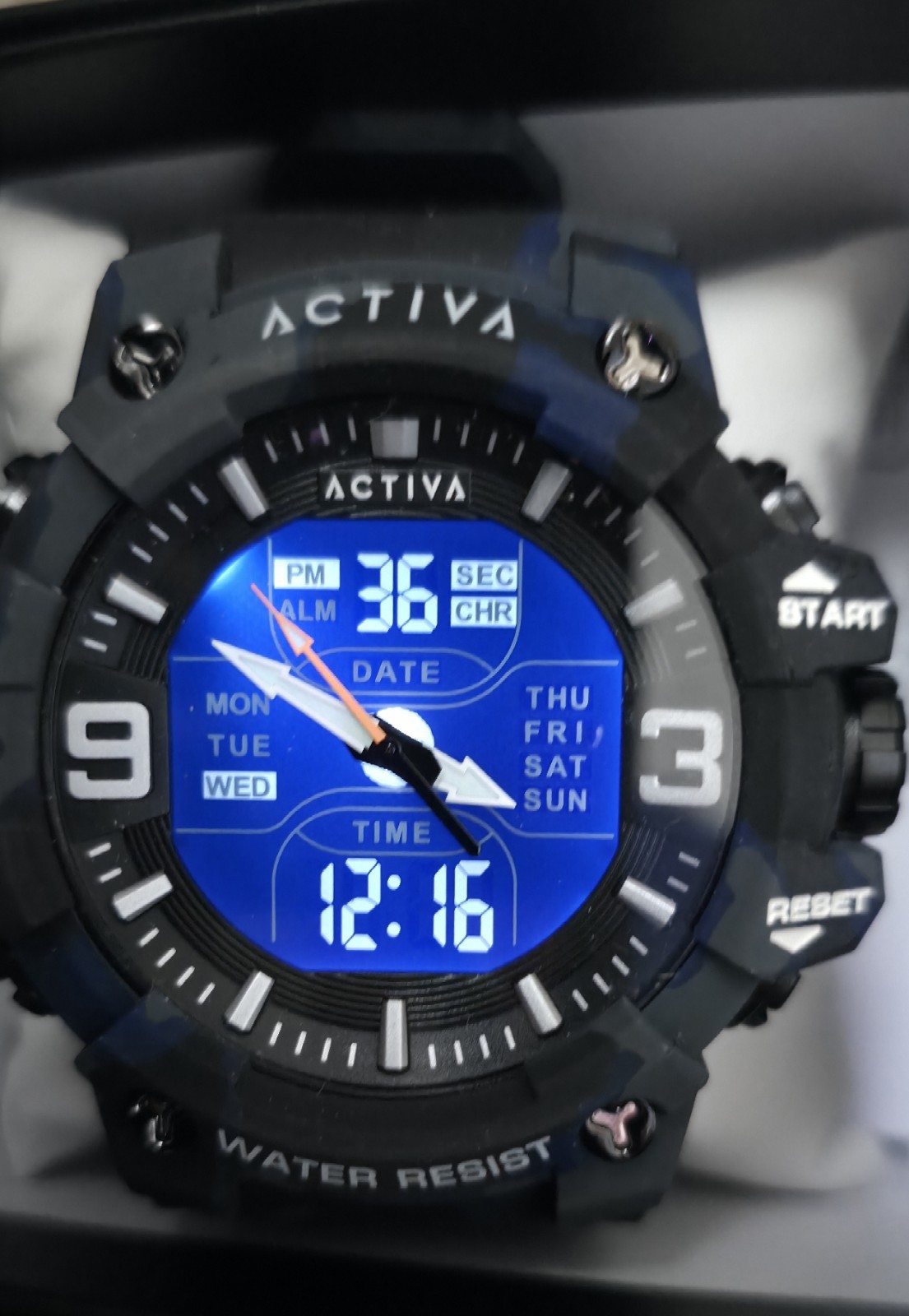 Activa Vulkor X Invicta Digital Men’s Watch – 53mm. Camouflage. Blue (ACW8049MC