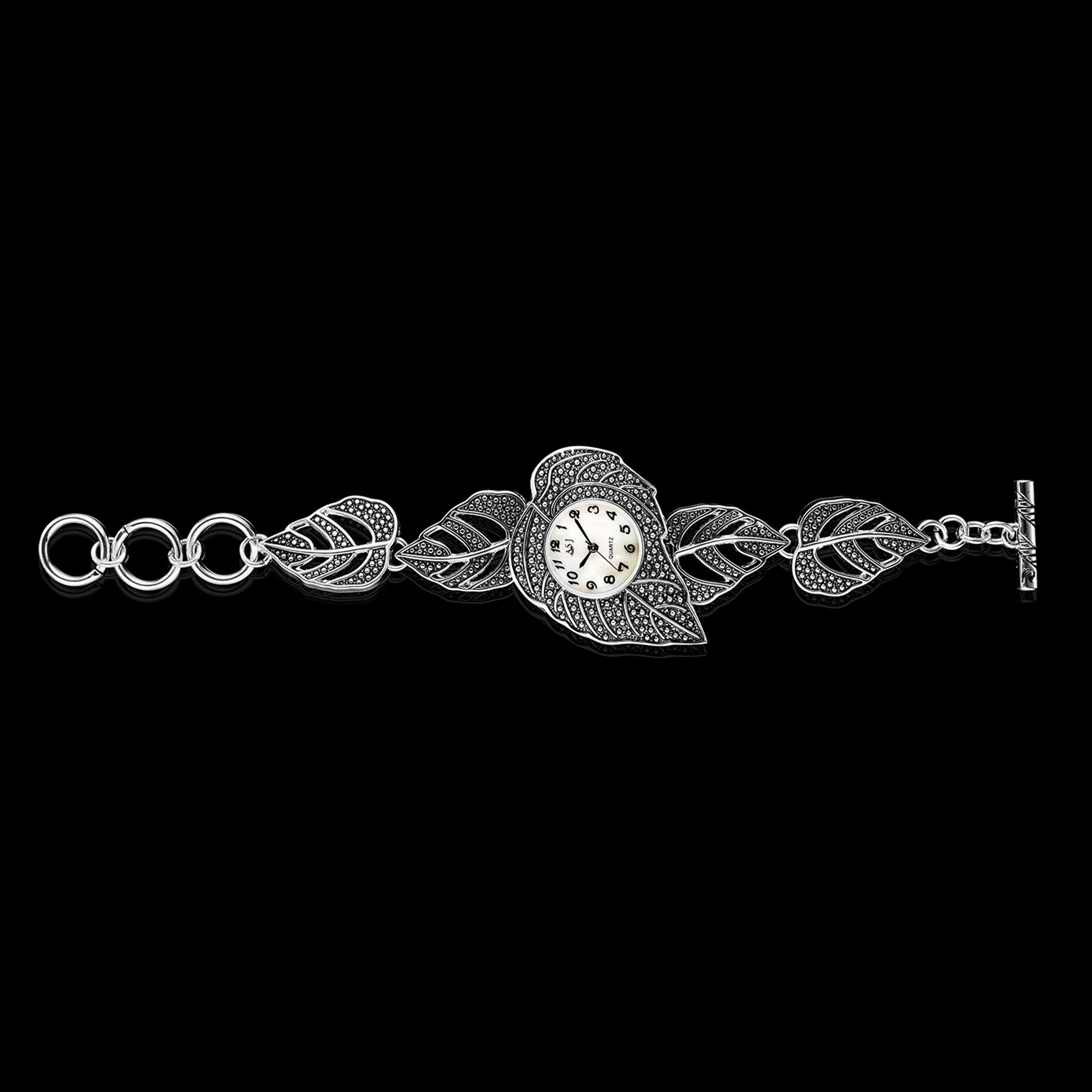 Women’s Leaf Bracelet Quartz Wrist Watches T oggle Clasp Native American Jewelry