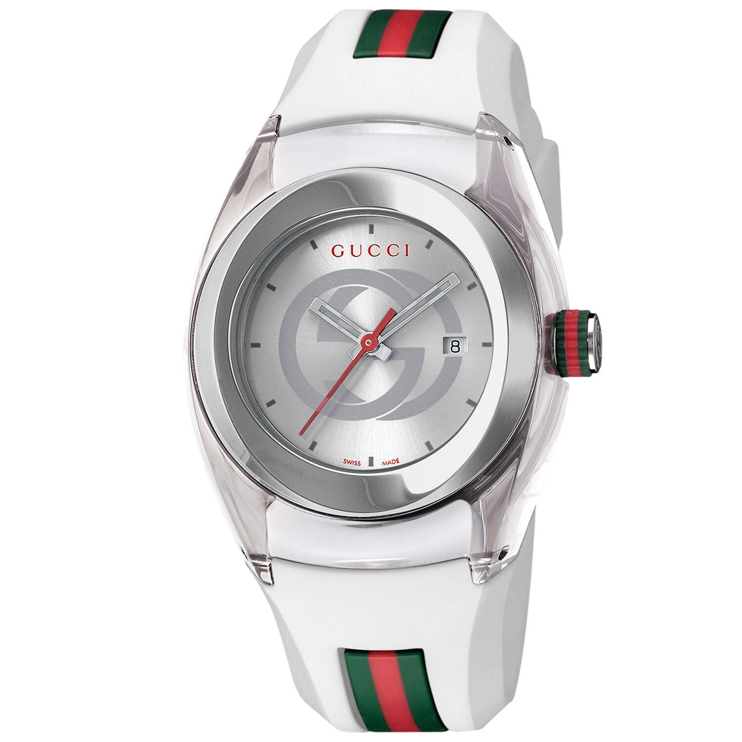 Gucci Sync L Women’s White Rubber Strap Quartz Watch – YA137302 ($670 MSRP)