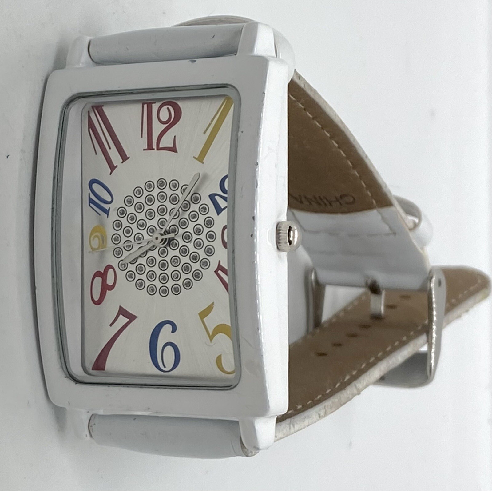 XHILARATION Ladies Watch New Battery Installed White Rectangular Dial And Strap