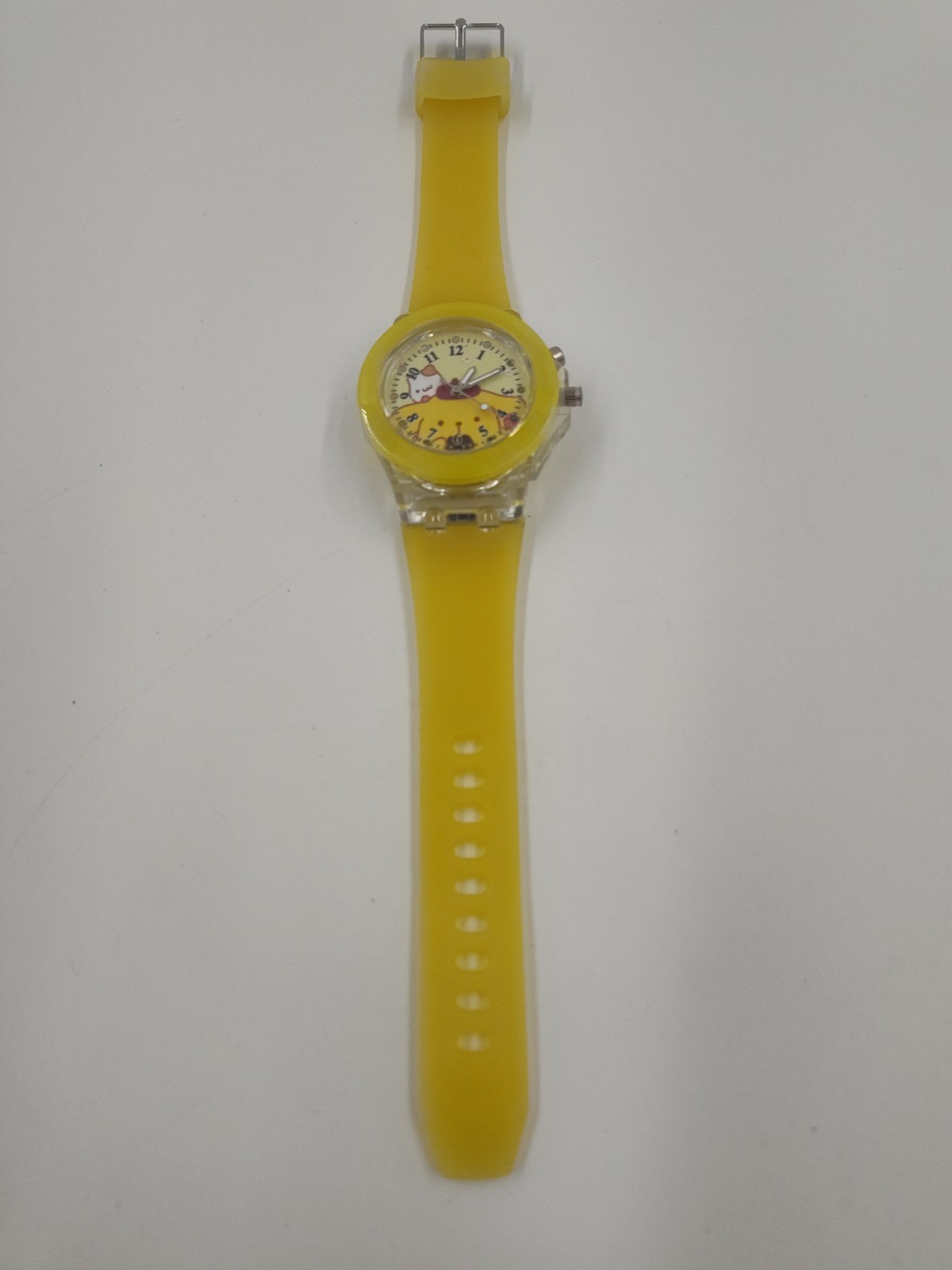 Kids Silicone Band Watch Quartz Analog Wristwatches Girls Lovely Yellow Watches