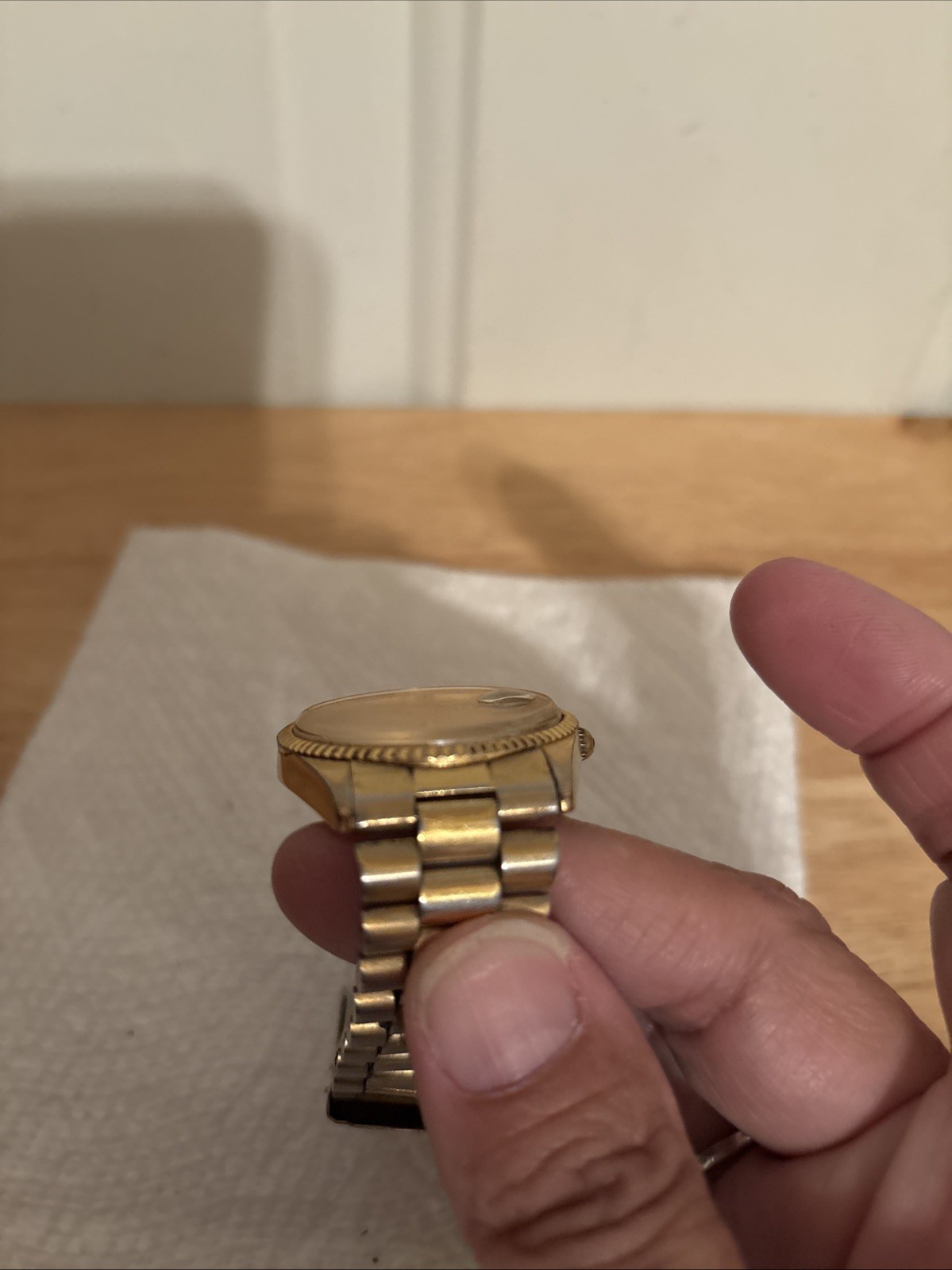 Vintage Jules Jurgensen 7184 Men’s Quartz Day Date Watch Gold Tone New Battery