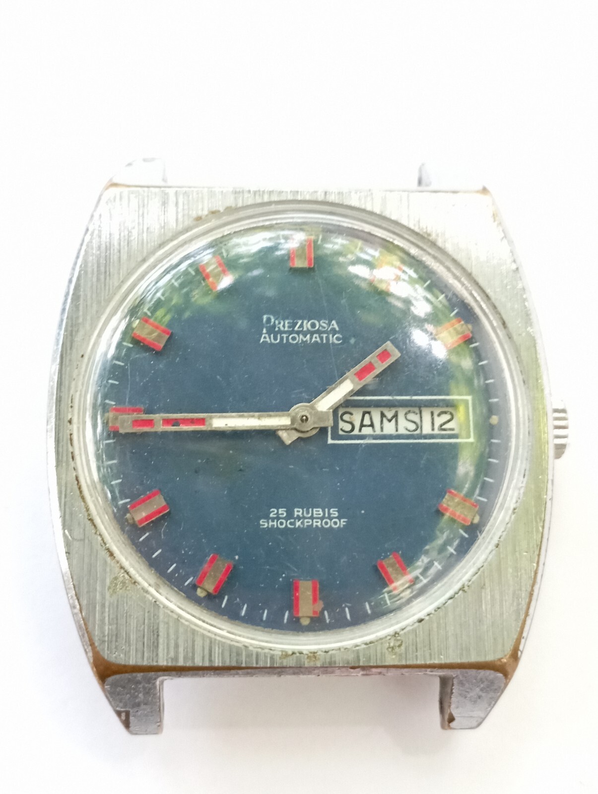 VINTAGE Swiss made BLUE dial automatic PREZIOSA 25 rubis cal. FB 226 from 1970
