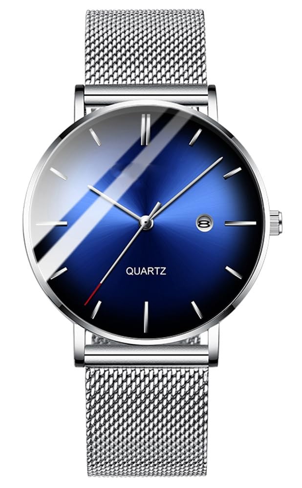 Men’s Fashion Minimalist Wrist Watch 40mm Dial 8mm Case 30M Waterproof – Simple