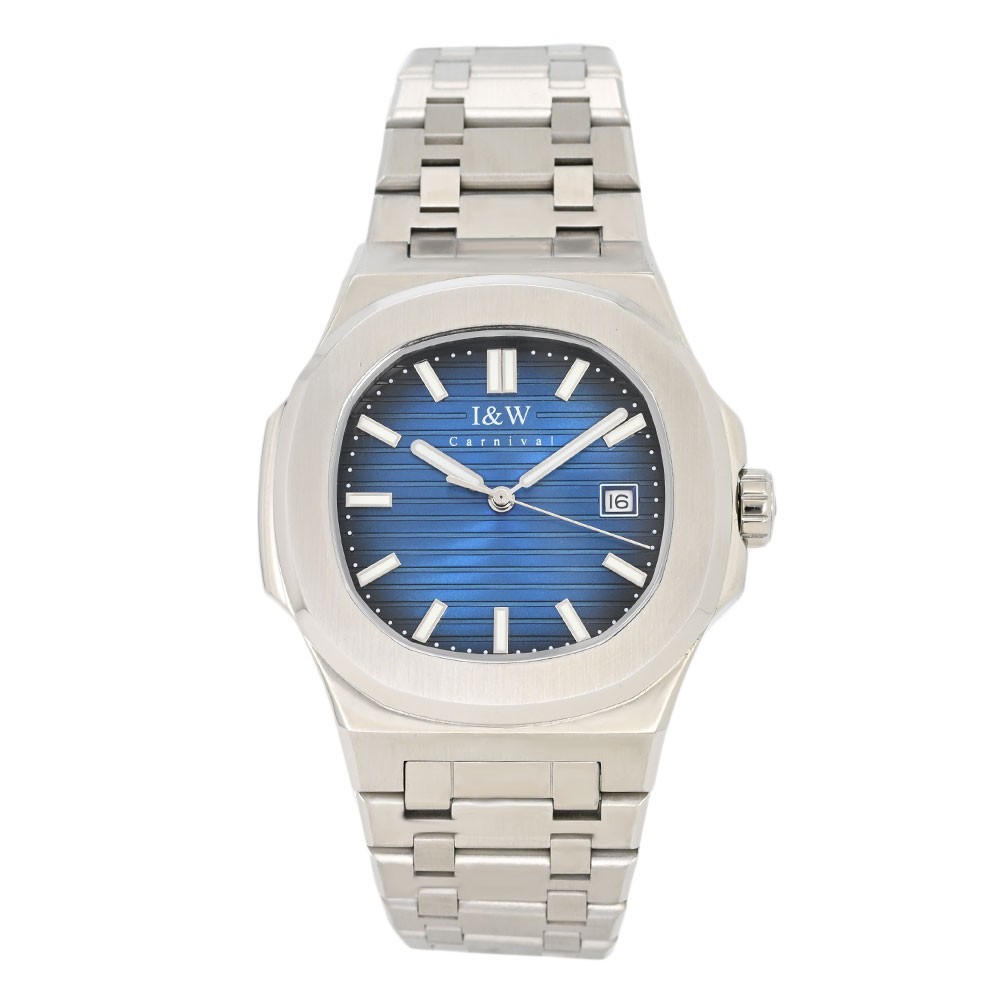 I＆W Carnival IW721-3 IW721 Silver Automatic Analog Blue Silver