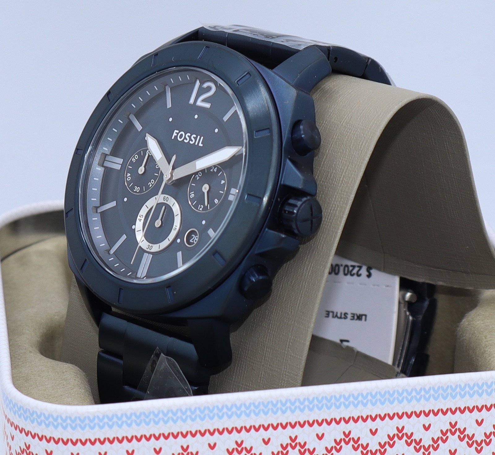 Fossil Privateer Sport IP Navy Blue Chronograph BQM7124 Mens Watch