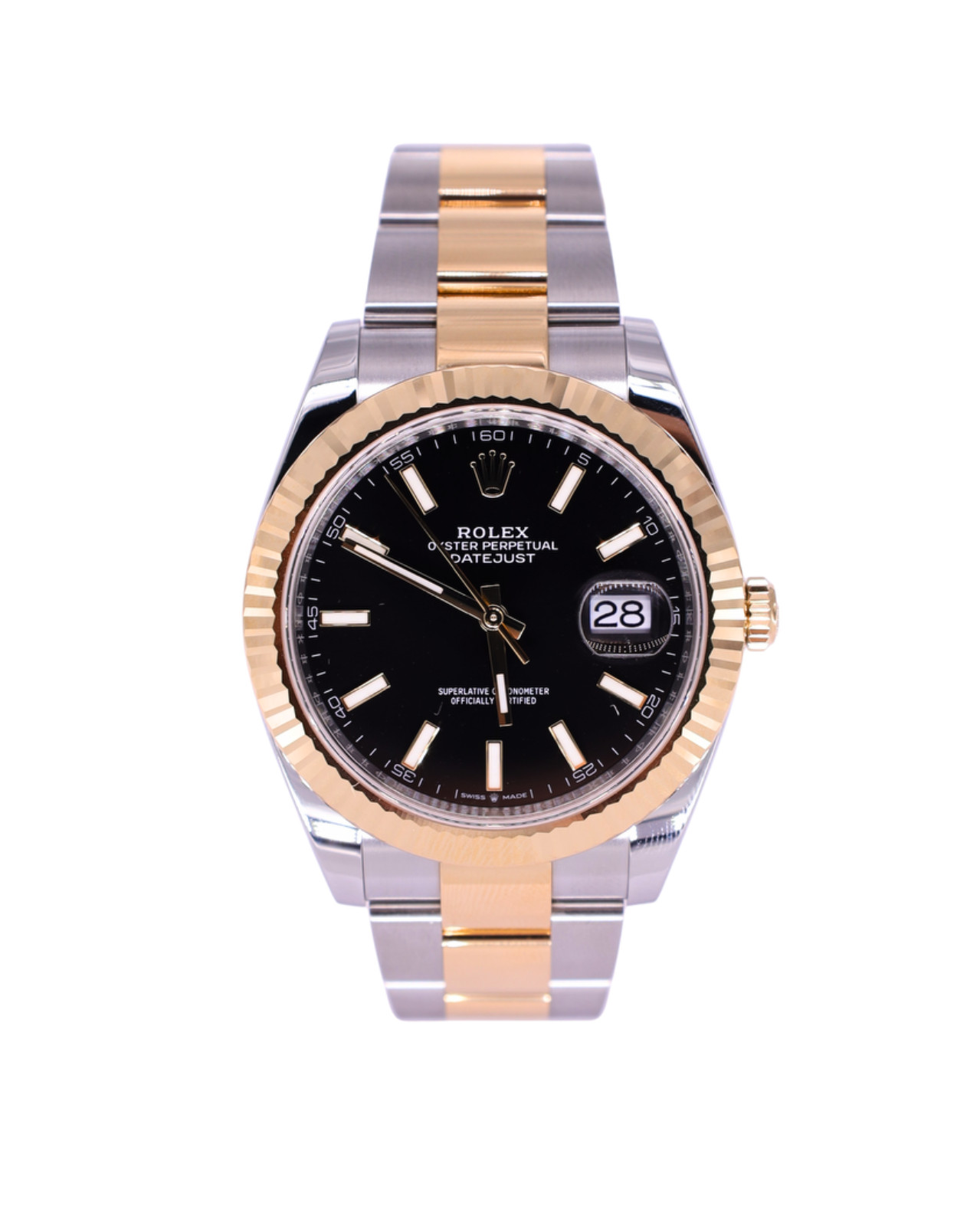 Rolex Datejust 126333 Gold and Silver Oyster Bracelet with Gold Bezel