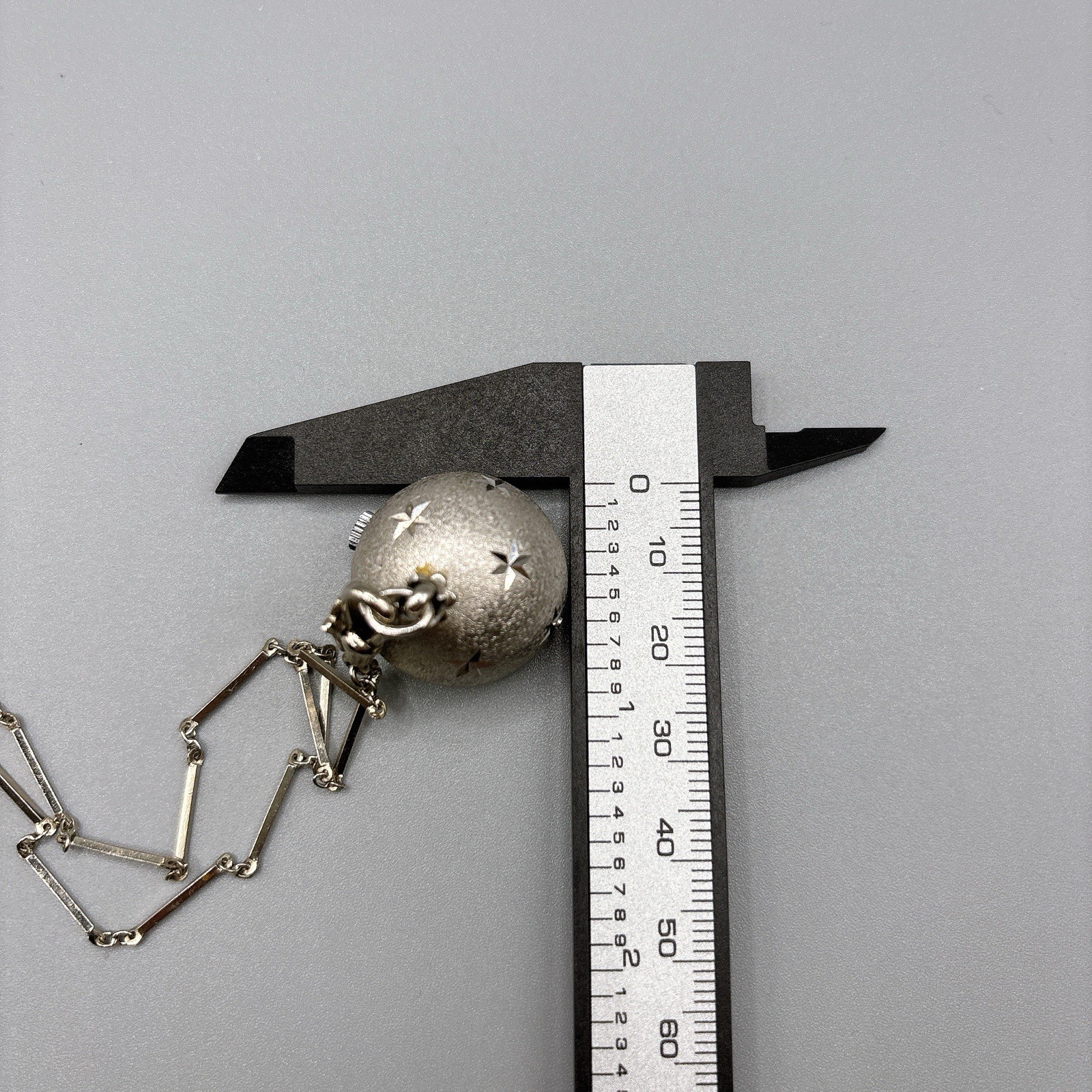 Vintage BUCHERER Orb Ball Sphere Pendant Silver Necklace Watch Star Mechanical