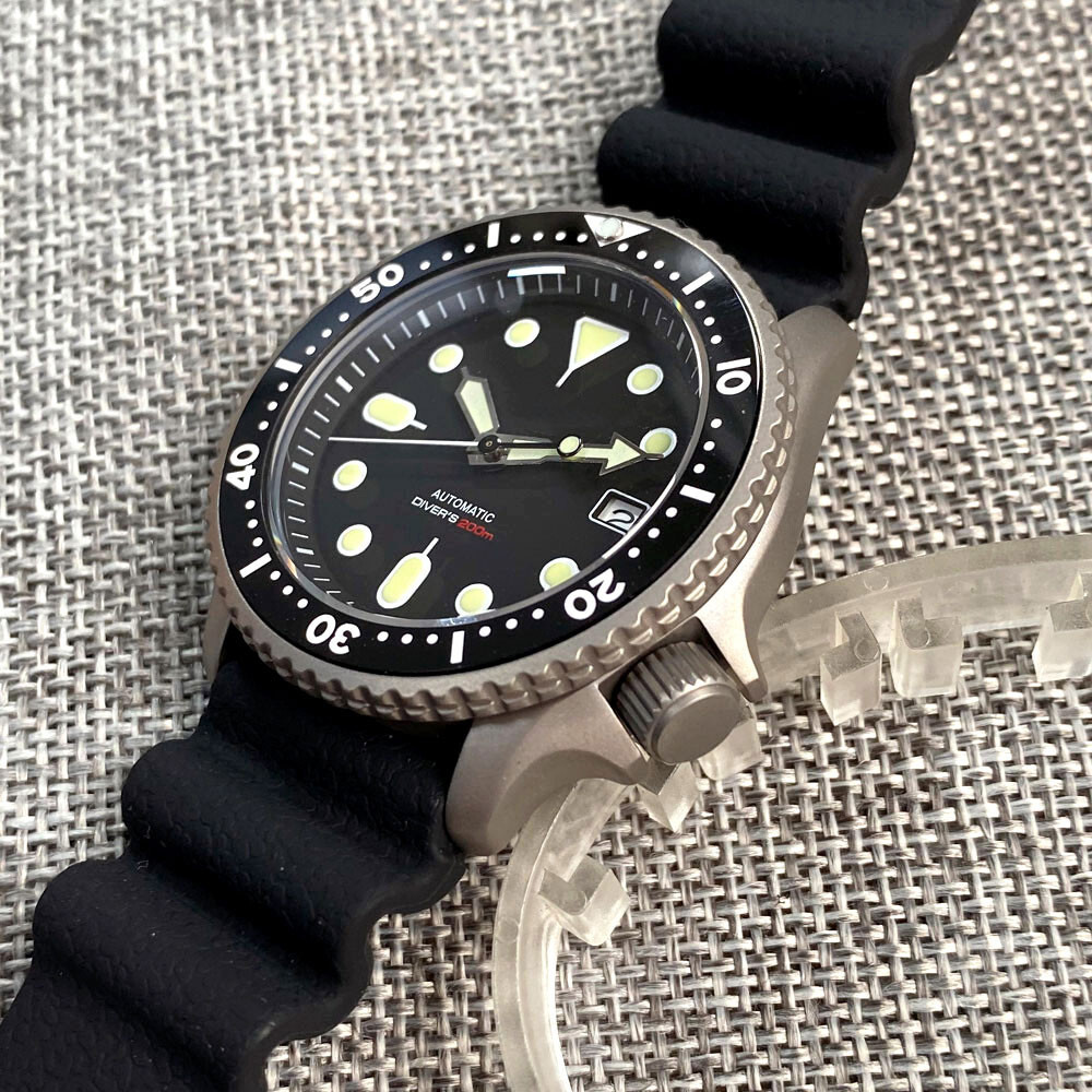 Titanium 42mm Tandorio Black Dial Sapphire Glass Japan NH35 Automatic Mens Watch