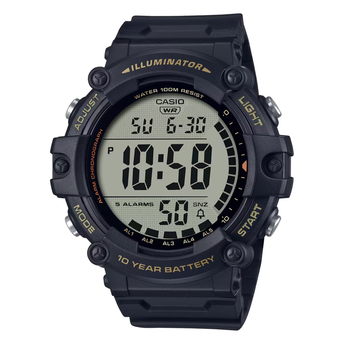 Casio AE1500WHX-1AV, Chronograph Watch, Illuminator, 5 Alarms, 10 Year Battery