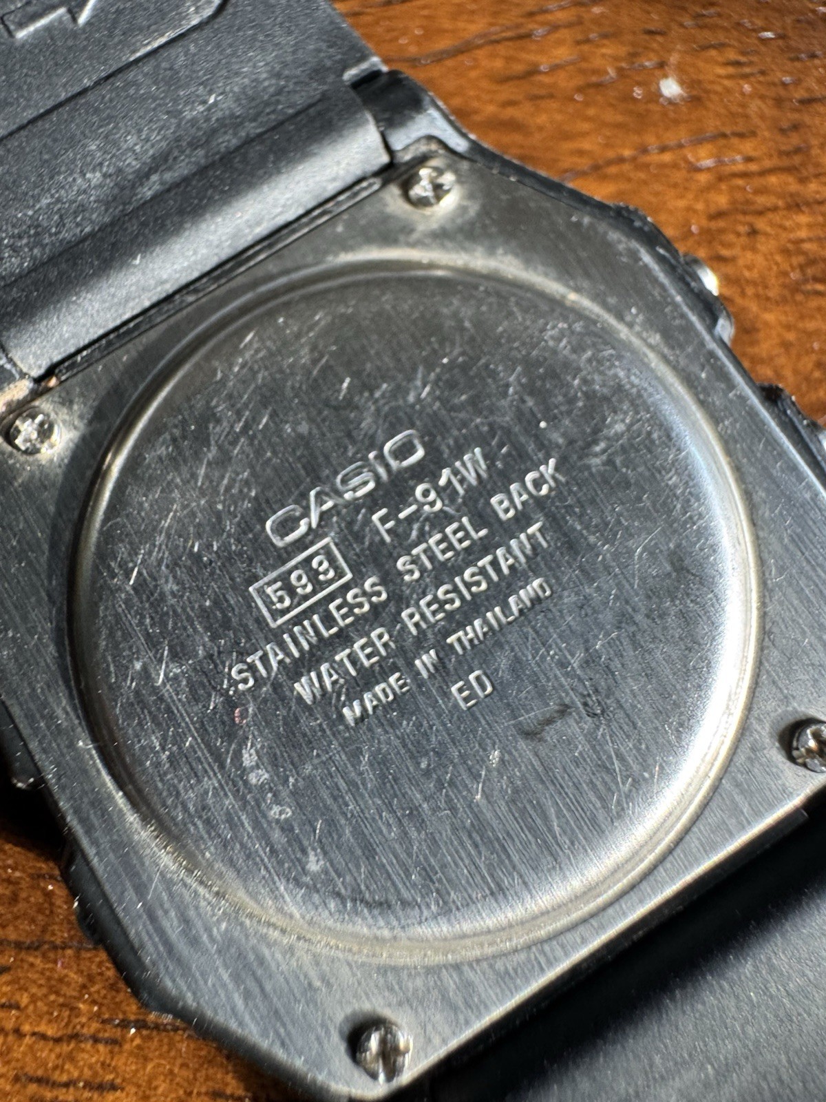 Casio F91W Digital Watch with Yellow Filter