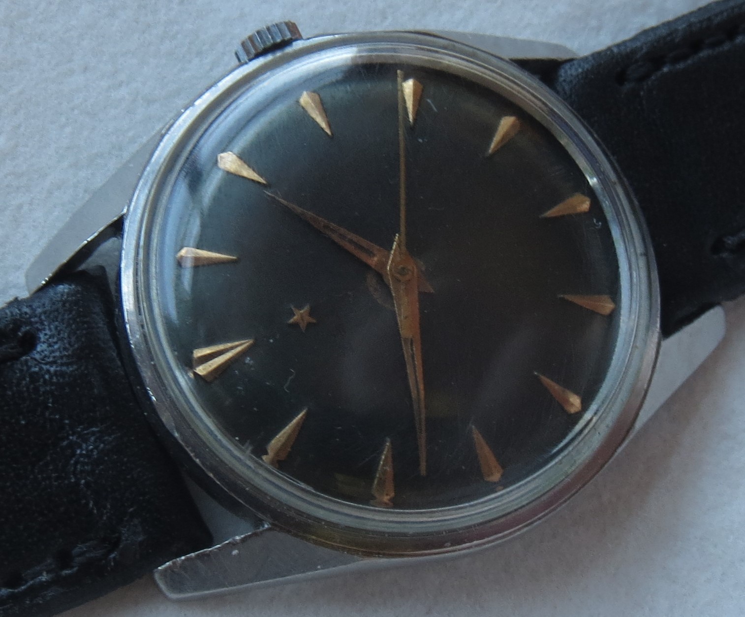 Zenith mens wristwatch steel case screw back load manual 34,5 mm. in diameter