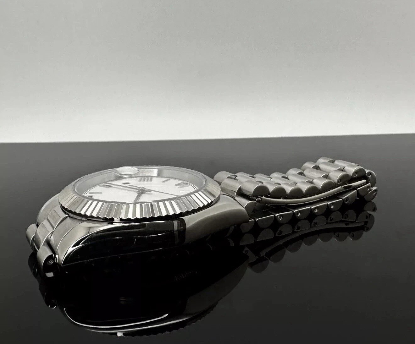 Custom 40mm President White Dial Style Mod Watch w/ Miyota 8285 Automatic