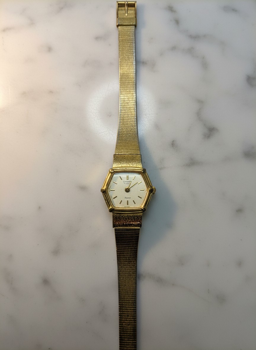 Citizen Seven Ladies Gold-Tone Hexagonal Quartz Vintage Dress Watch