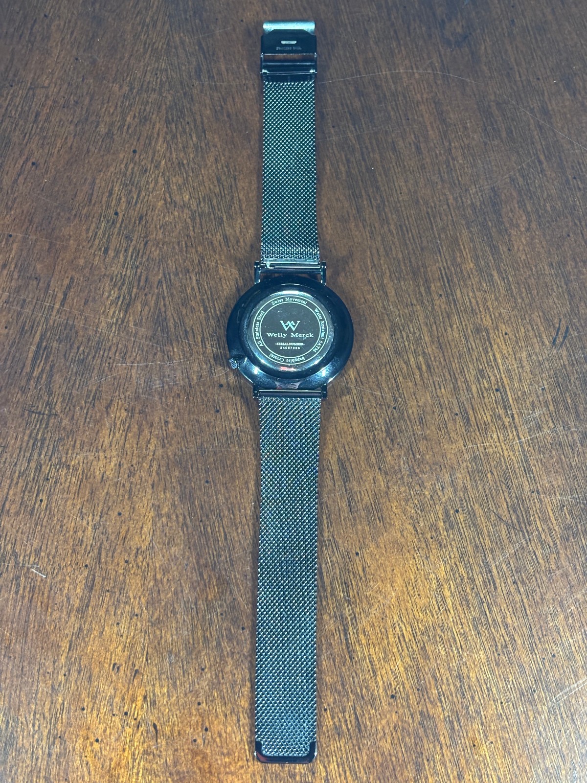 Welly Merck Watch 35mm Blue Dial Minimalist Black Stainless Steel