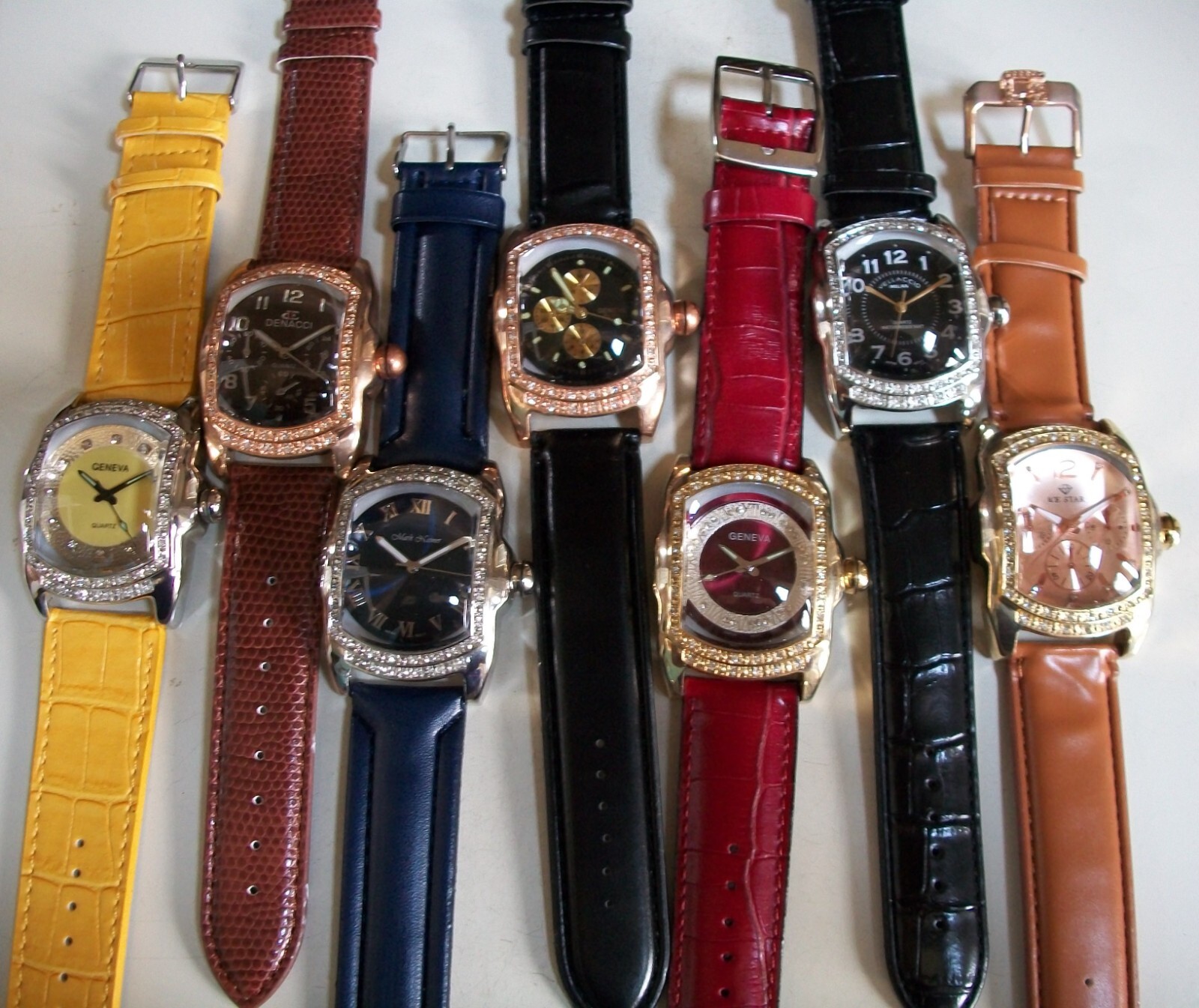 MEN’S MULTICOLOR LEATHER BAND FASHION DRESSY CASUAL FUN WATCH
