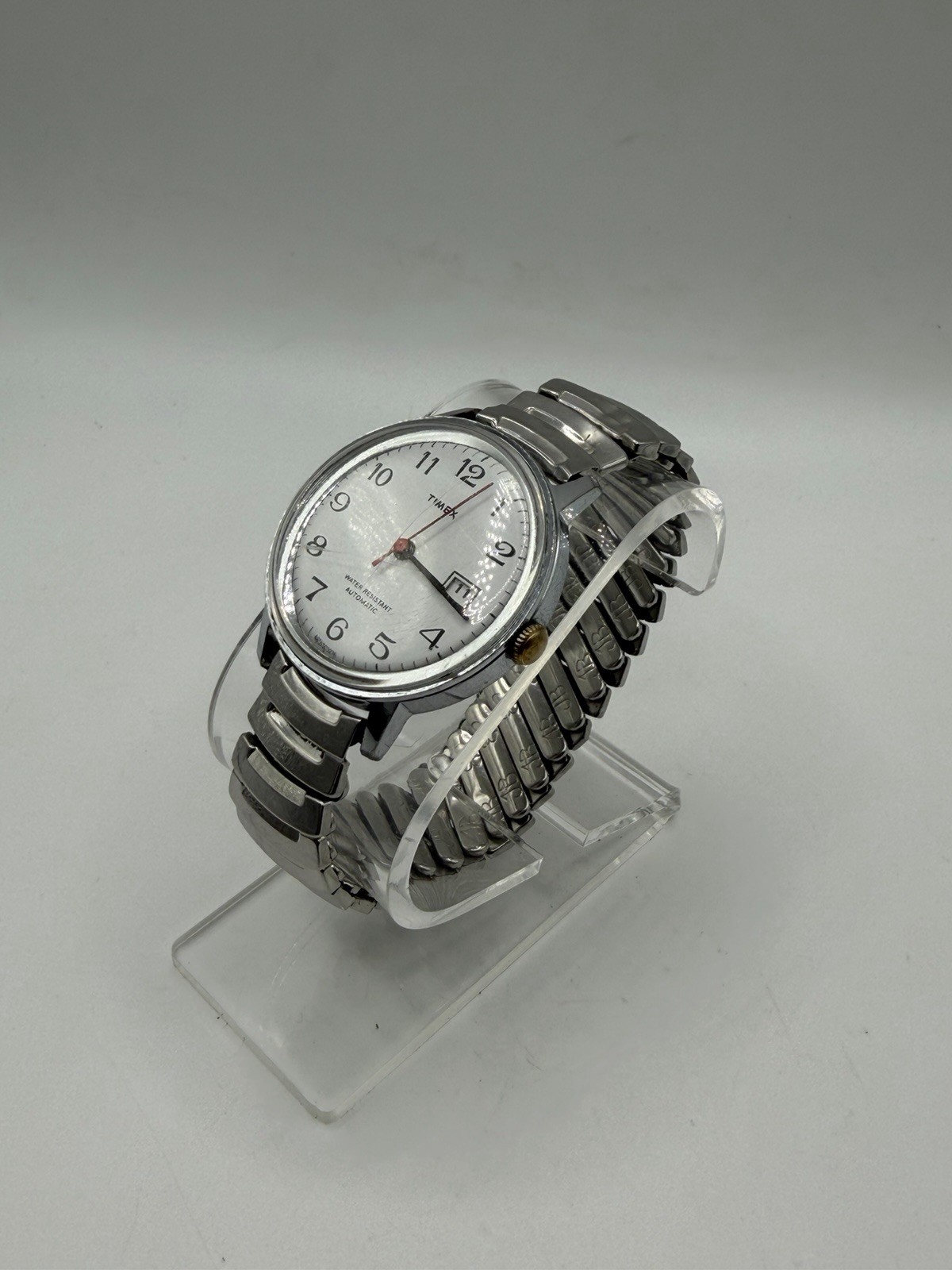 Vintage 1976 Timex Viscount Calendar Automatic Watch (Runs) Read Desc. As Is