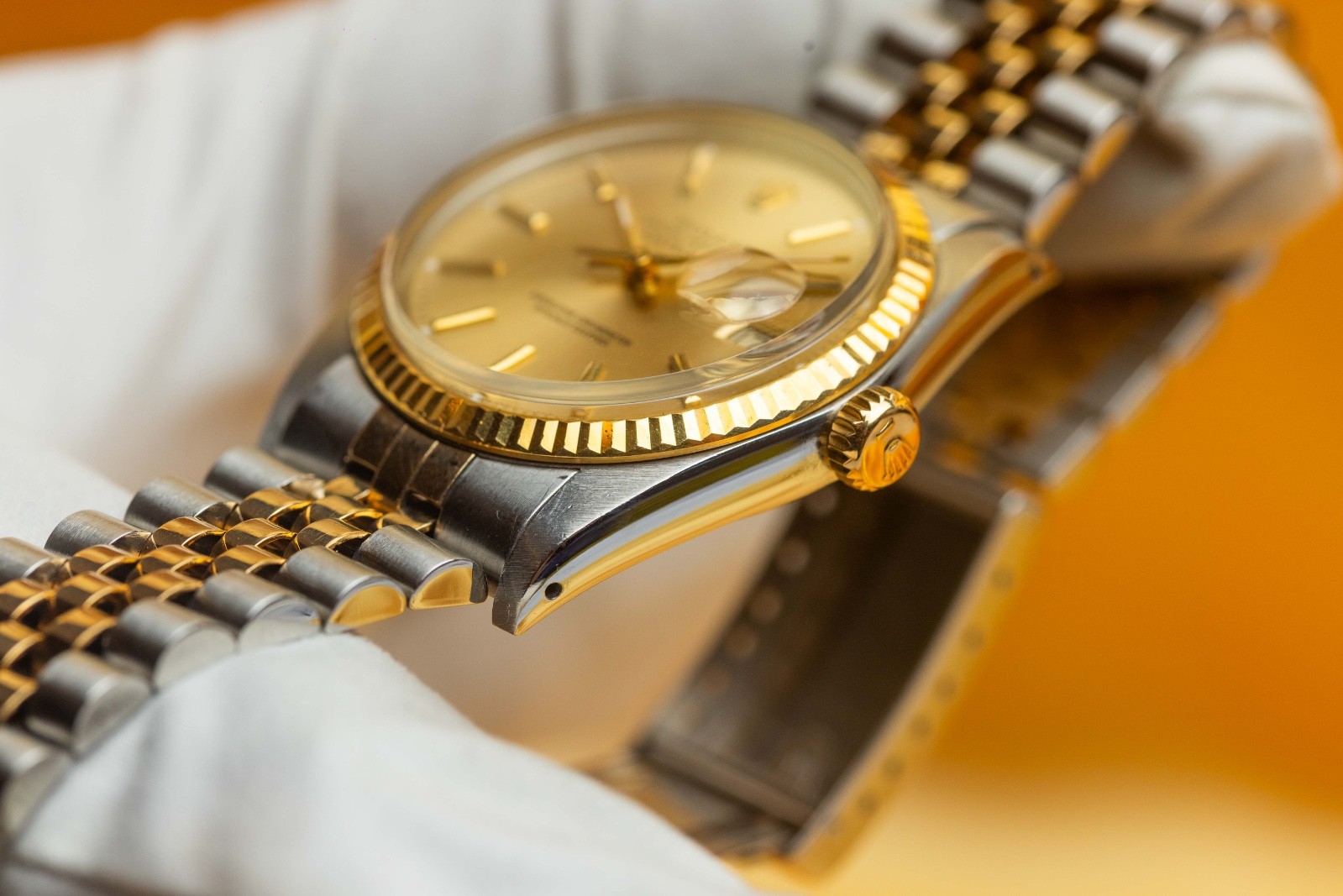 Rolex Datejust 36mm Two Tone Champagne Stick Dial – 16013