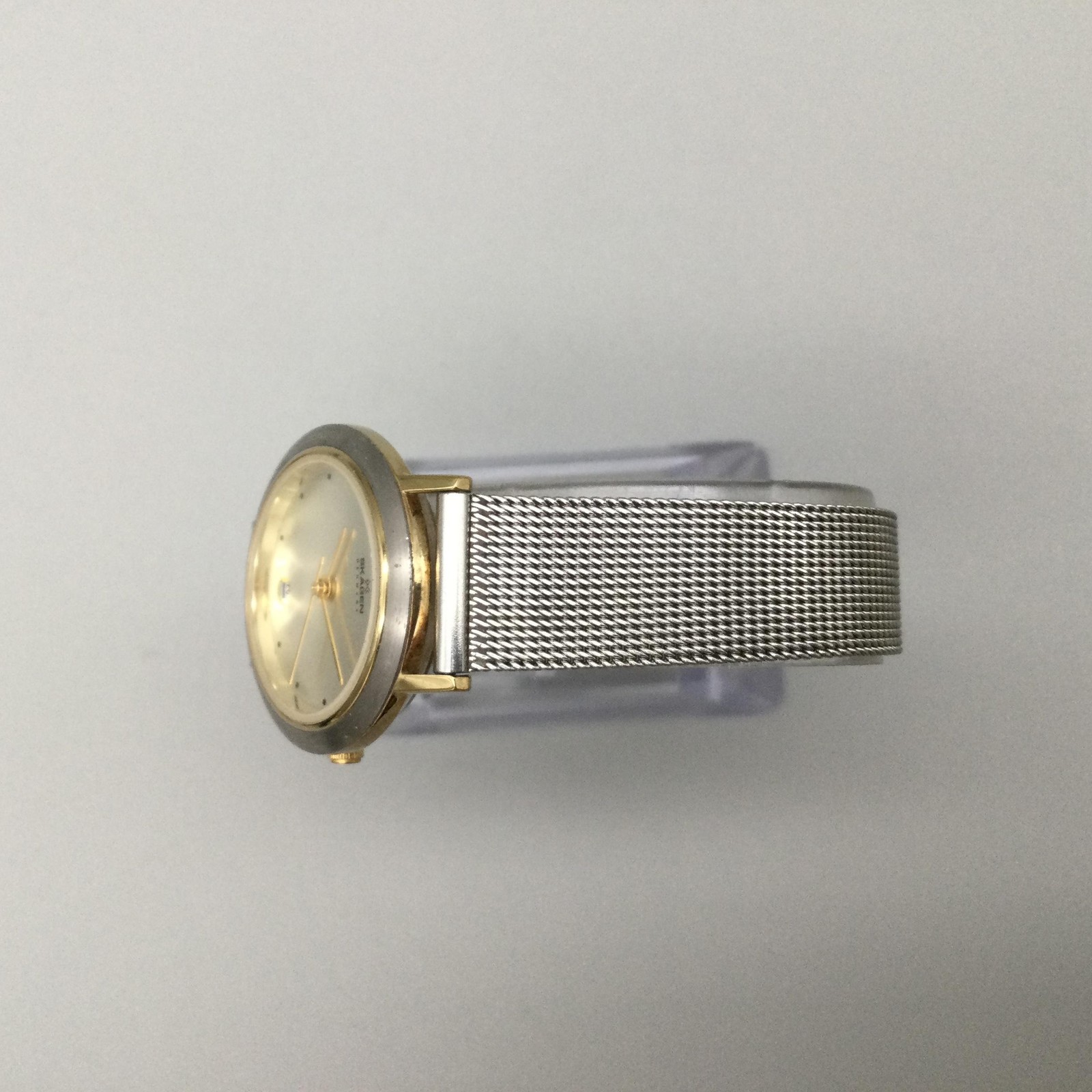 Skagen Womens Watch 28mm Two Tone Silver Dial Mesh Steel Date 16SGS New Battery