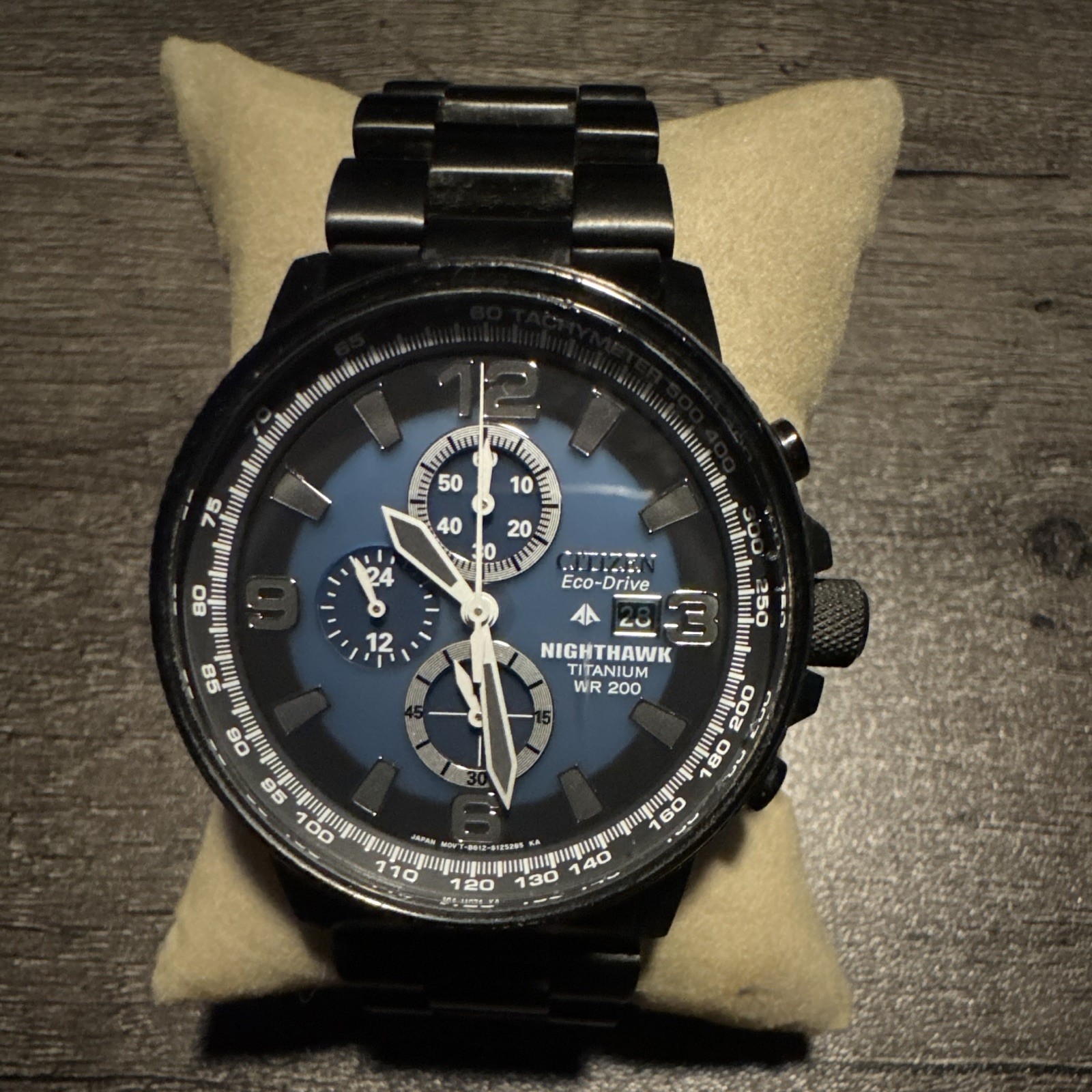 Citizen Eco-Drive Nighthawk Titanium Chronograph Tachymeter 43mm 200M CA0505-57L