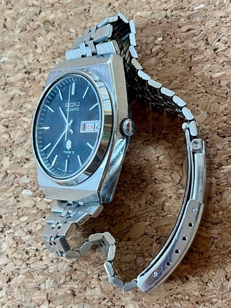 ’76 SEIKO QUARTZ TYPE II Black Genuine Extension