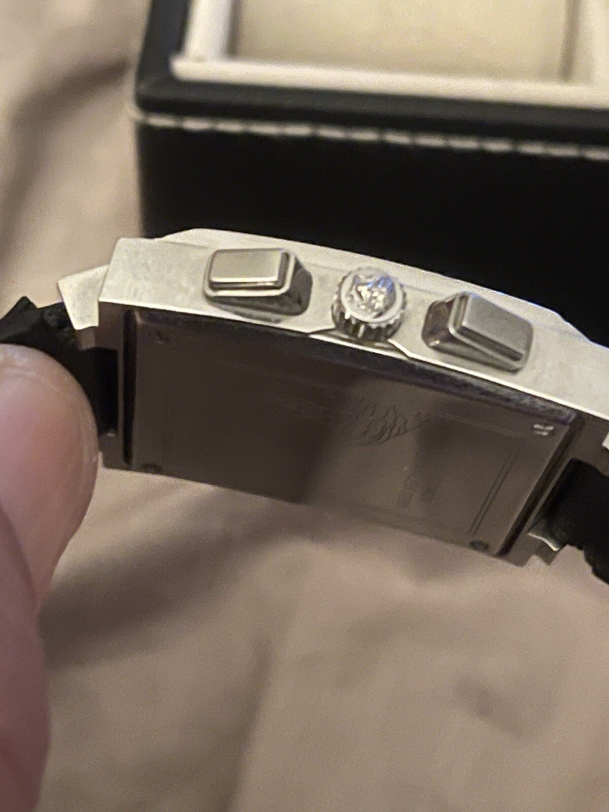 Versace Landmark Tank Original Lizzard Band Rare Classic Chronograph Watch