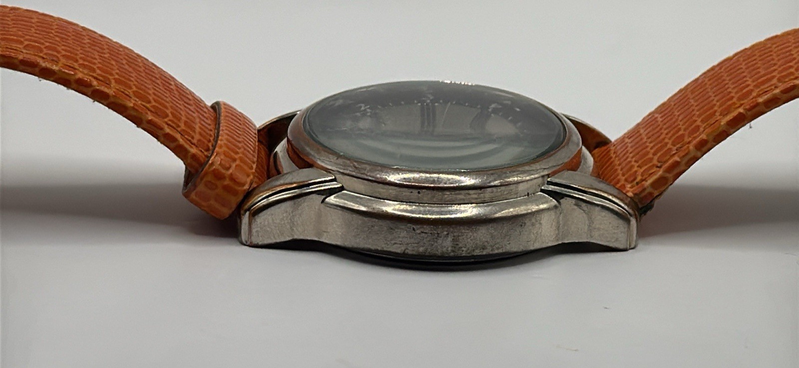 Turner Quartz Watch 052009-2 w/ Hadley Roma Orange Leather Strap 20mm – Untested