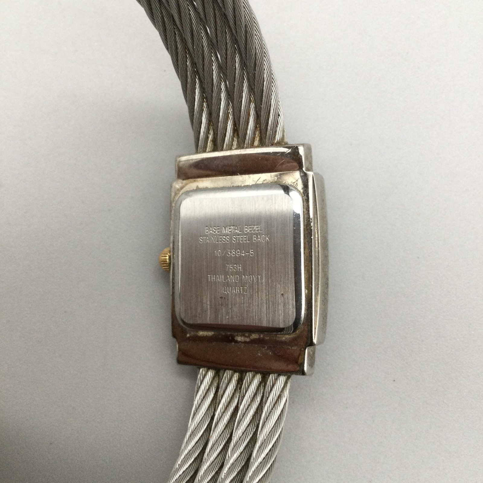 Anne Klein II Watch Womens 21mm Two-Tone Square Hinged Cuff New Battery