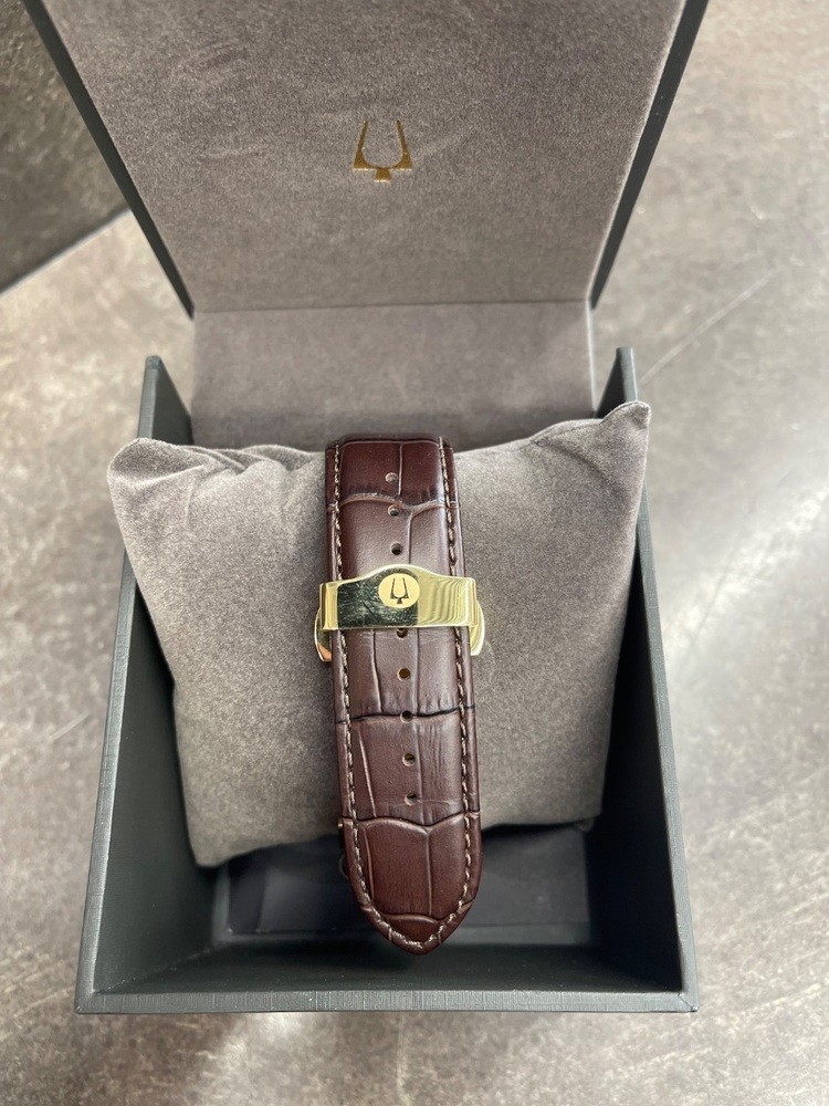 Bulova Men’s Classic Wilton Brown Leather Strap Watch 97B169