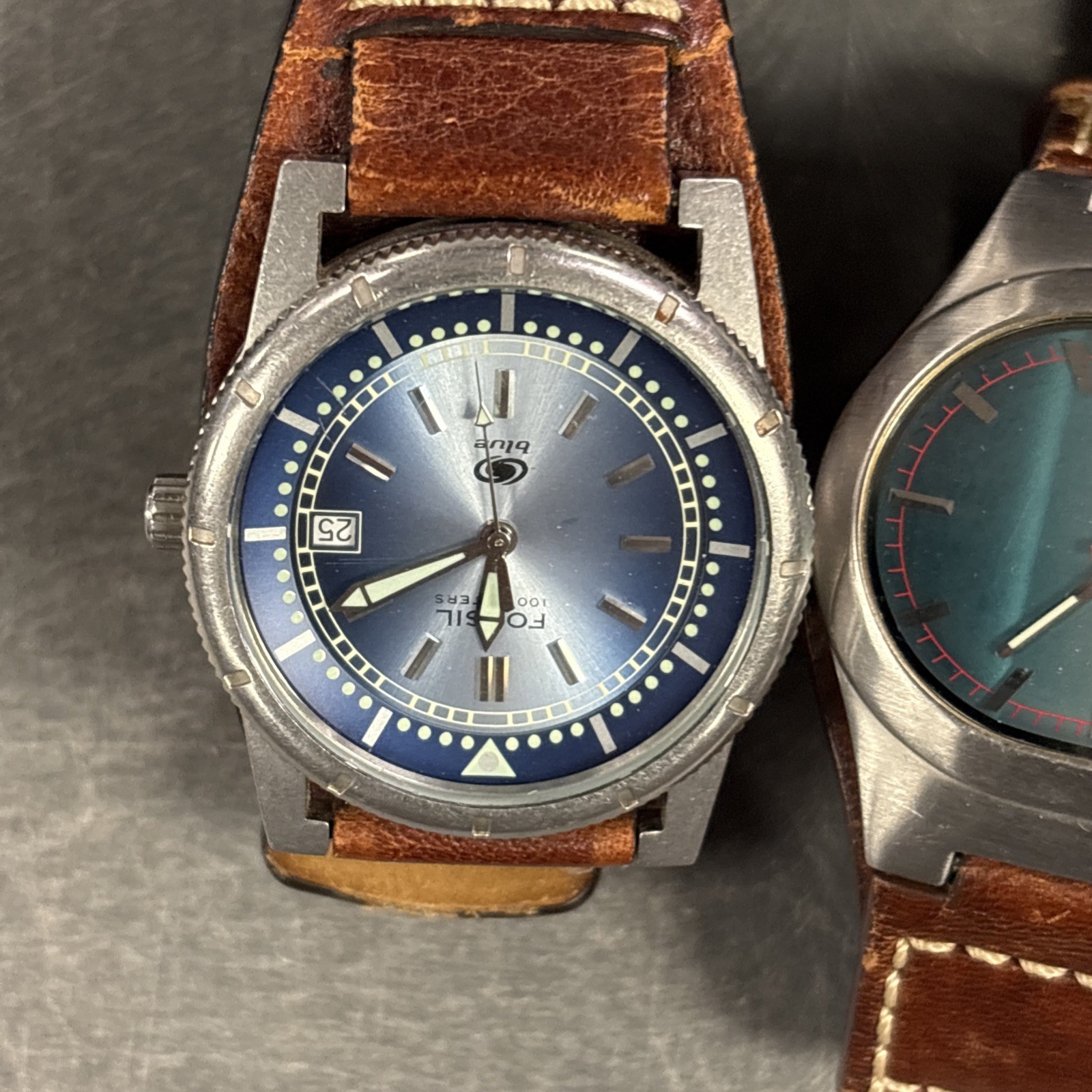 15 Mens lot of various brands, Watch Lot UnTested clean Condition Fossil Apple