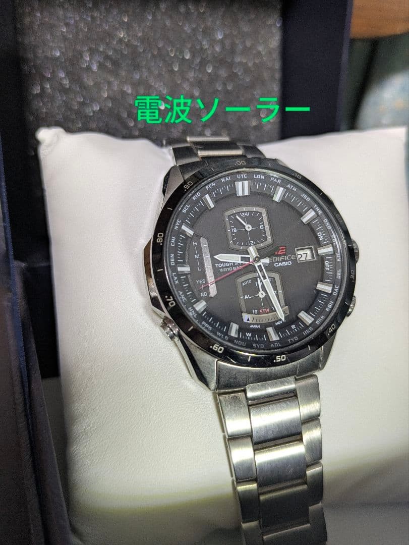 Casio Edifice EQW-A1100 Radio Solar Chronograph Mens Watch Black Date Japan