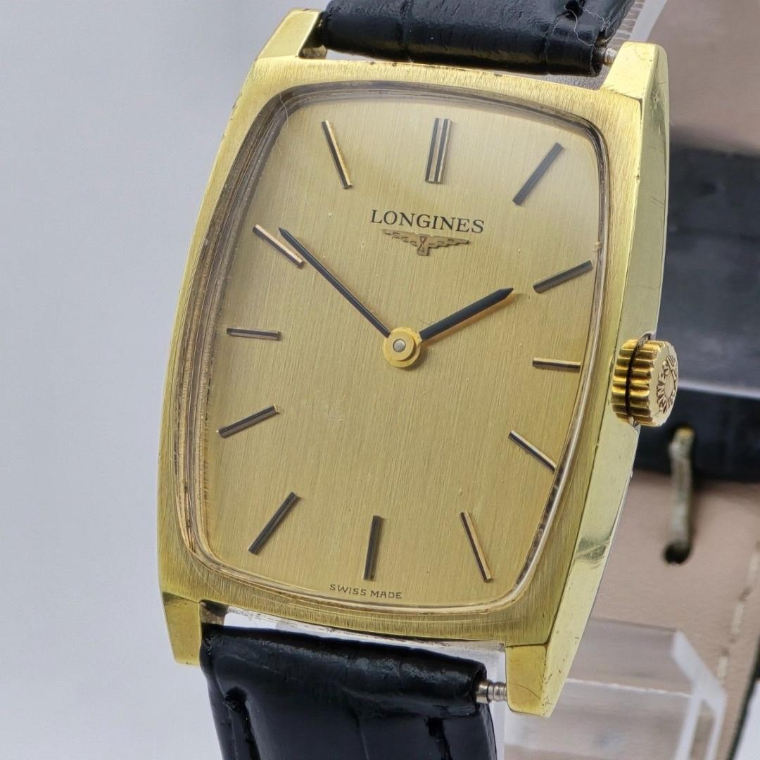 Longines L84710572 Vintage Tonneau Gold Dial Manual Men’s Watch