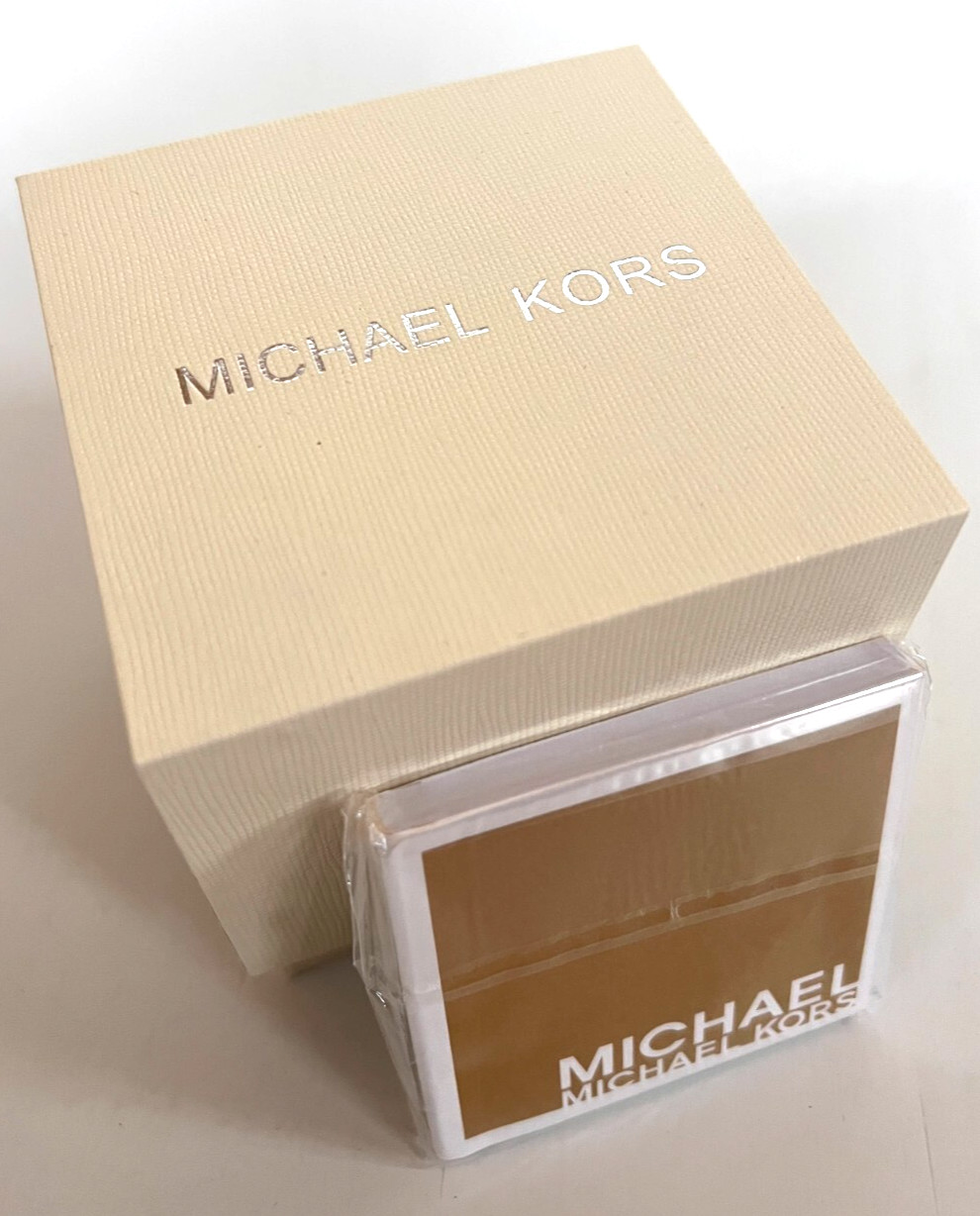 MICHAEL KORS MK7218 Lexington Two-Tone Blue Dial Ladies Watch BNWT/Gift Box $250
