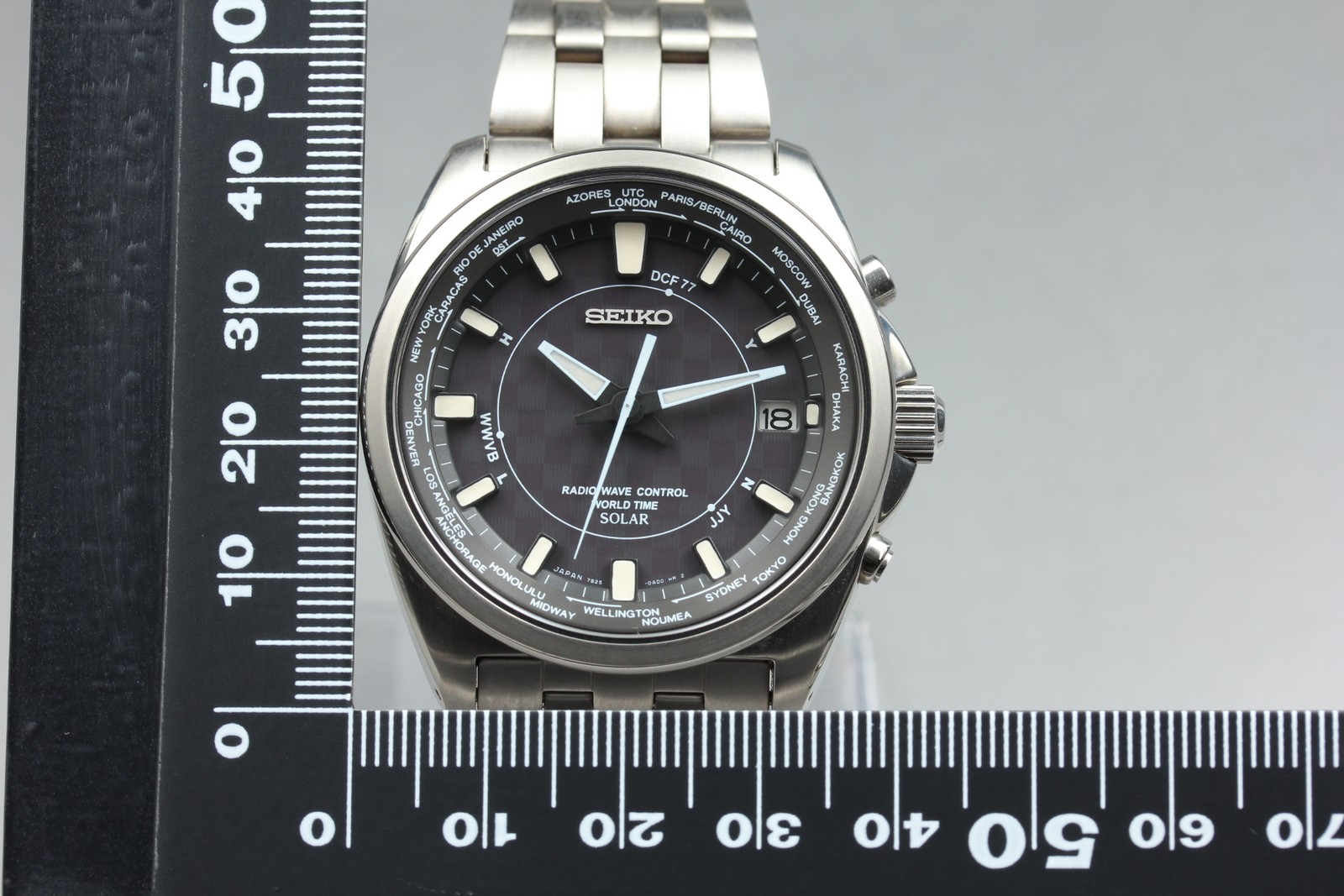 [Near MINT] Seiko 7B25-0AB0 Radio Controlled World Time Solar Men’s From JAPAN