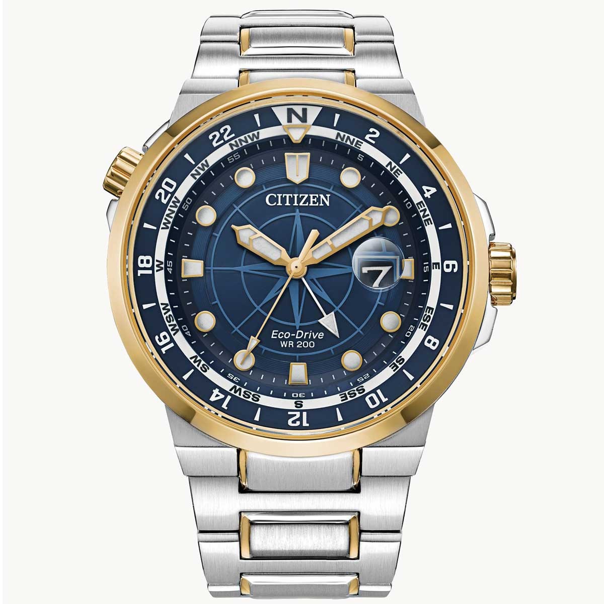 Citizen Men’s Watch Endeavor Eco-Drive Blue Dial Two Tone Bracelet BJ7144-52L