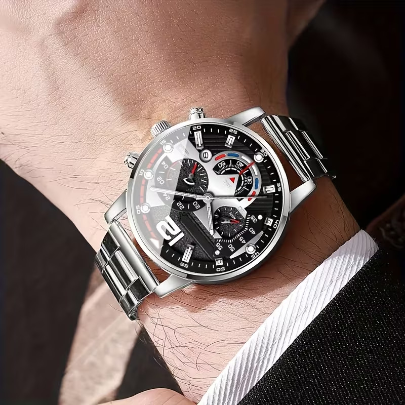 12PCS Men’s Fashion Quartz Watch Set – Business & Casual Style