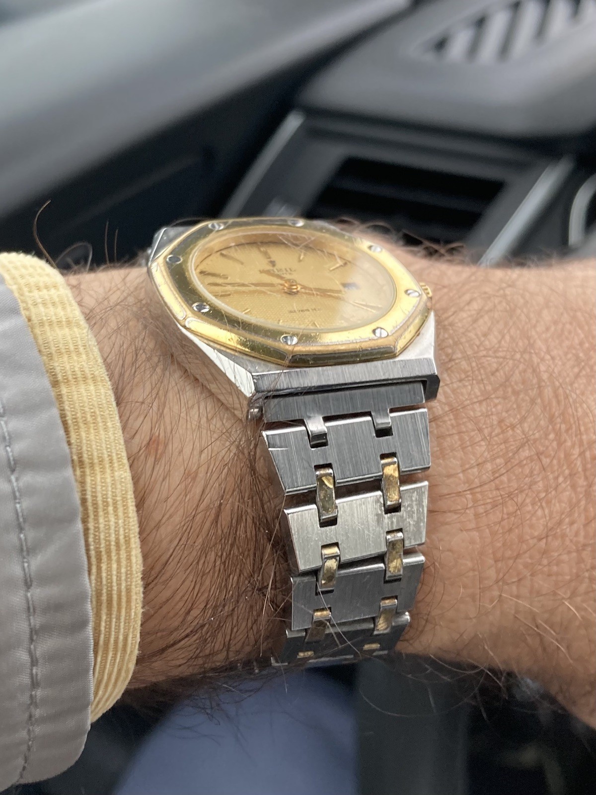 SERVICED Breil Okay ok watch – oak tribute vintage quartz steel gold
