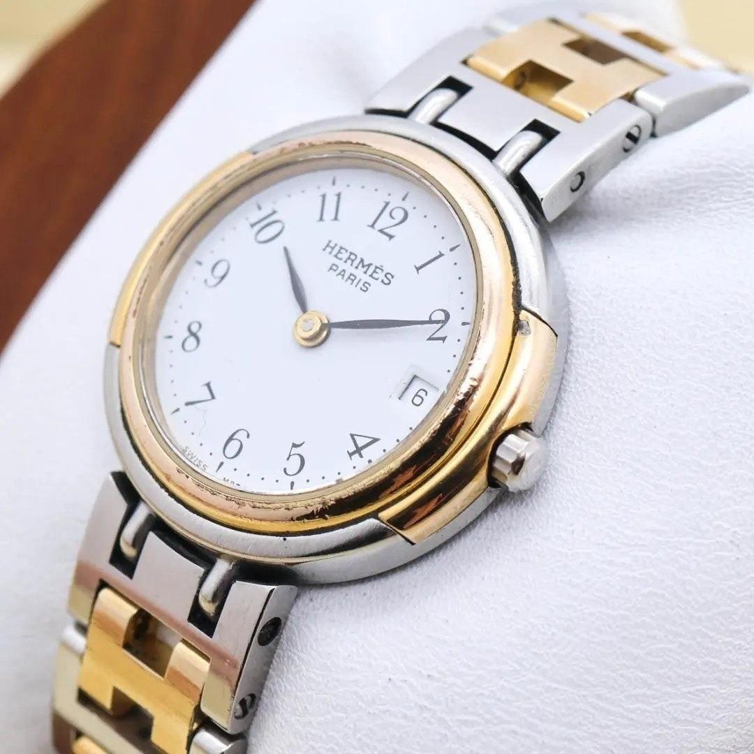 Working Hermes Windsor wristwatch antique H belt 3307
