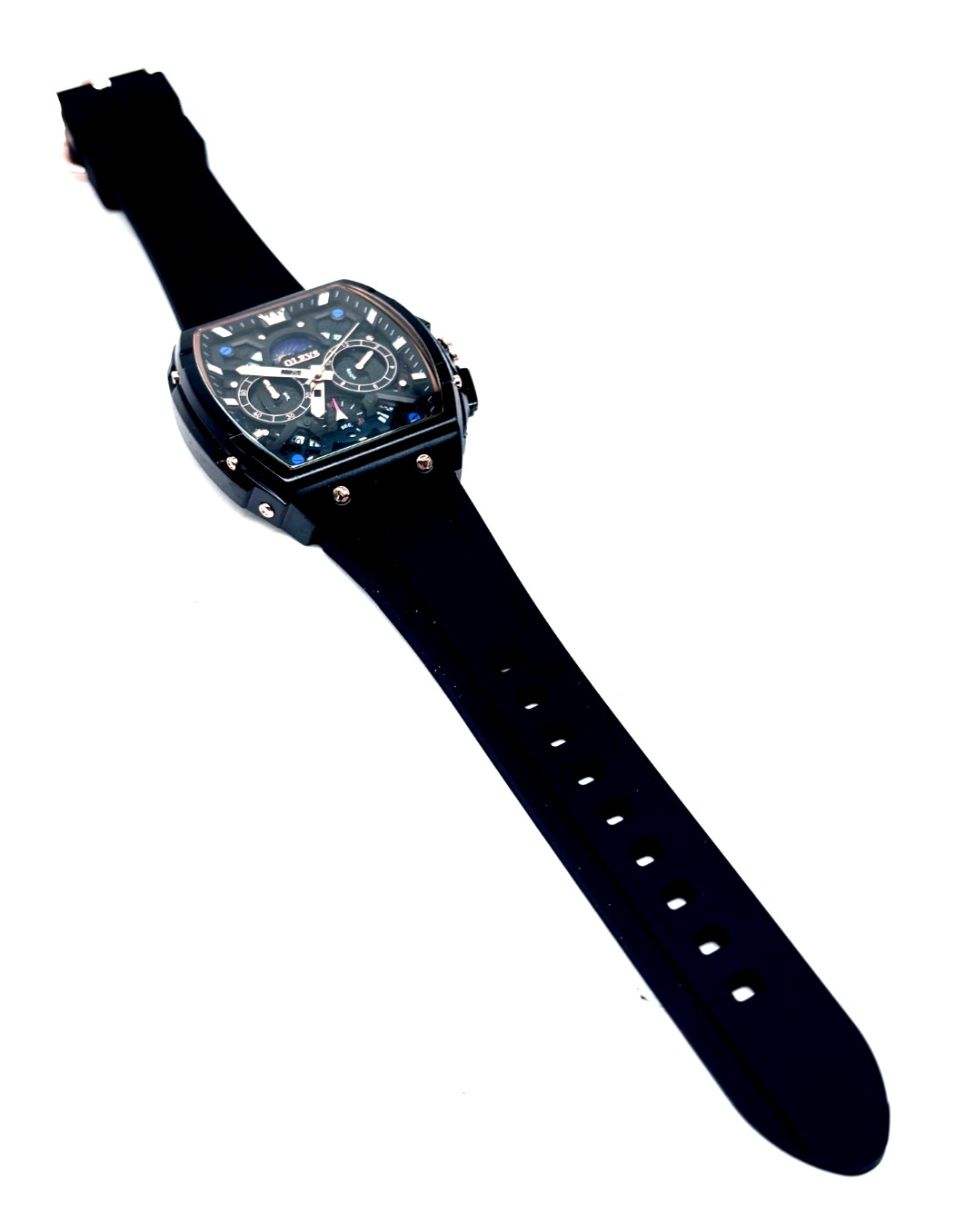 Olevs Men’s Sport Chronograph Wrist Watch Black Band And Case