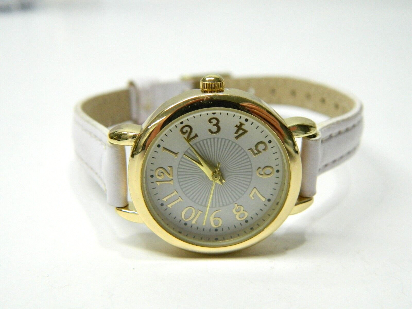 Beautiful Gold tone with Lilac/Blush color band Lady’s wristwatch/watch