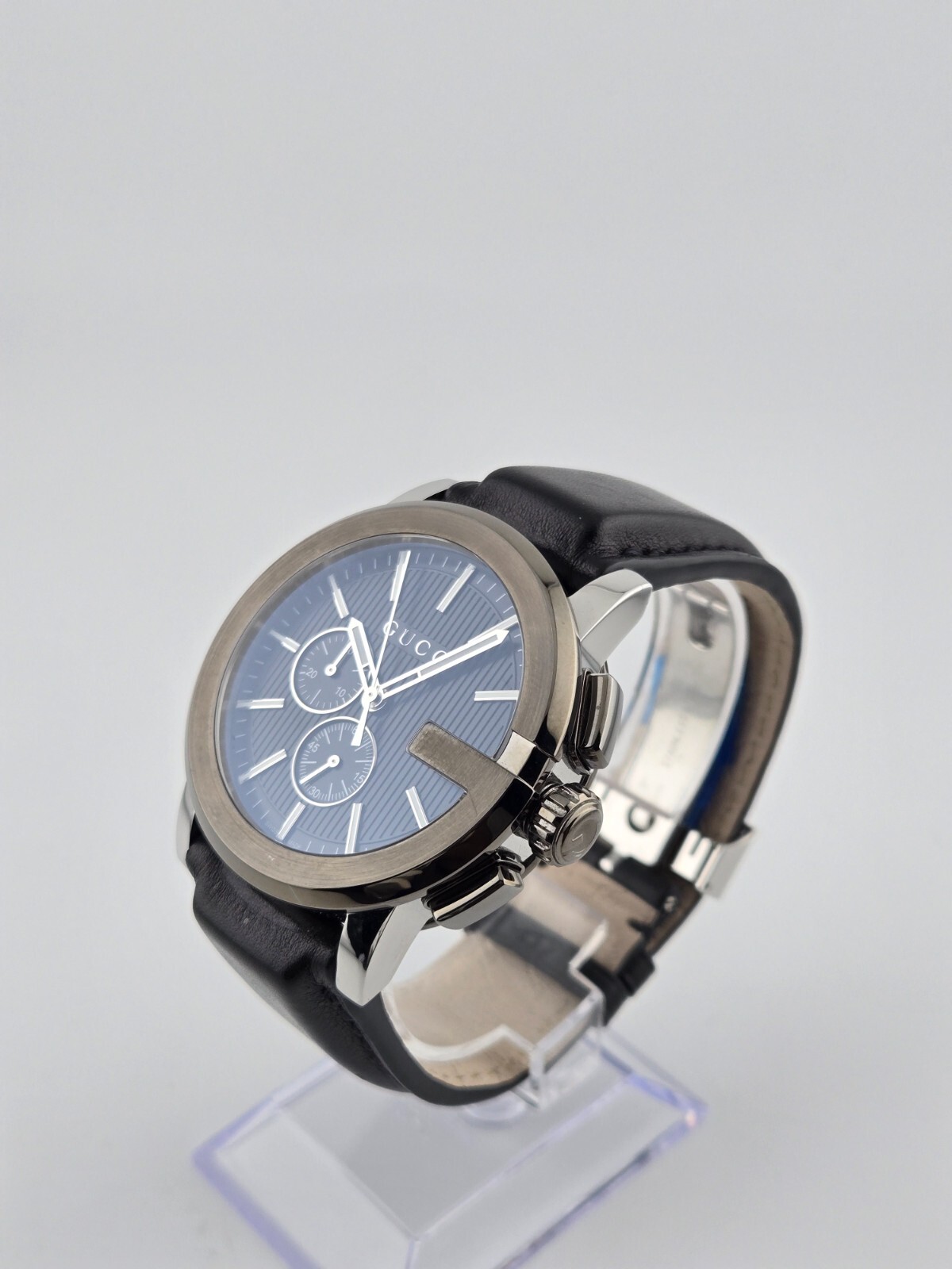 Gucci G-Chrono Men’s Chronograph Leather Band Watch – YA101205 ($1820 MSRP)