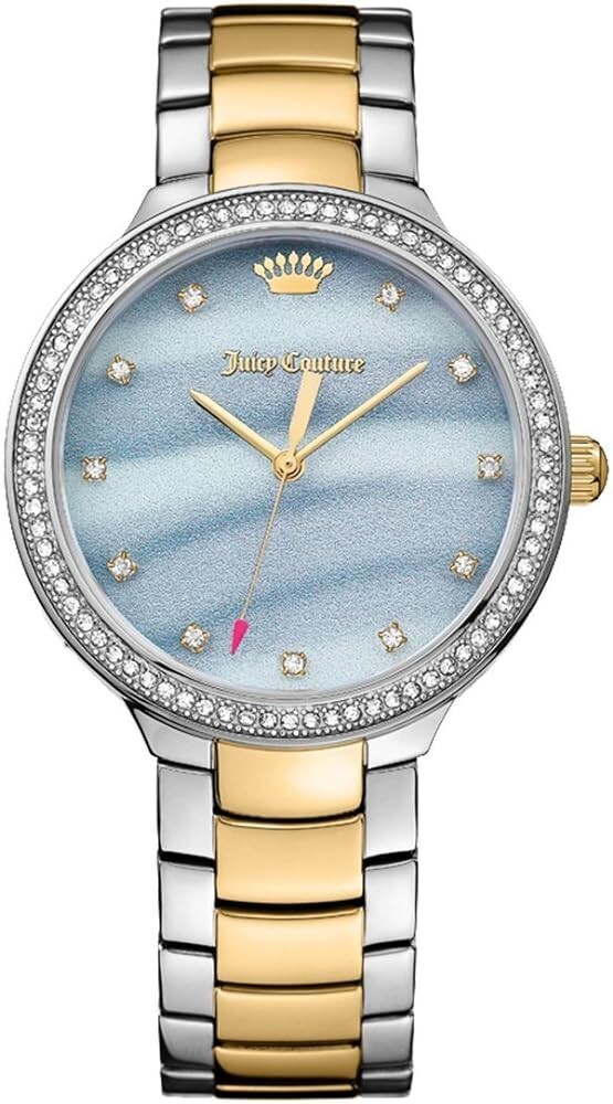 JUICY COUTURE 1901510 LIGHT BLUE DIAL TWO-TONE SILVER/GOLD BRACELET 36MM WATCH