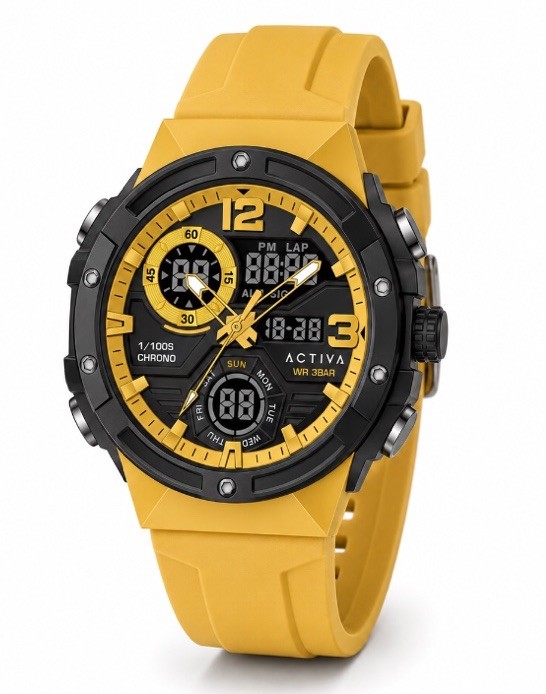 Activa Virtux X Invicta Digital Men’s Watch – 51mm. Yellow (ACW8118-001)
