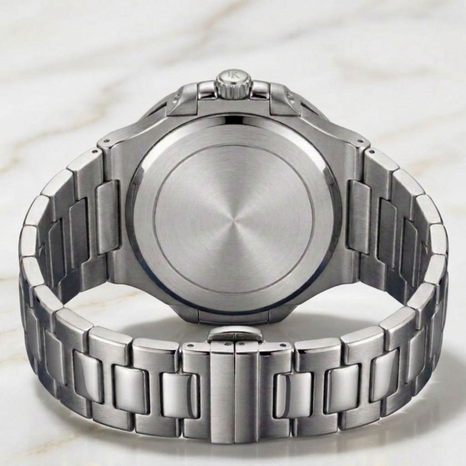 Men Luxury Quartz All Silver Watch Luminous Stainless Steel White Dial Poedagar